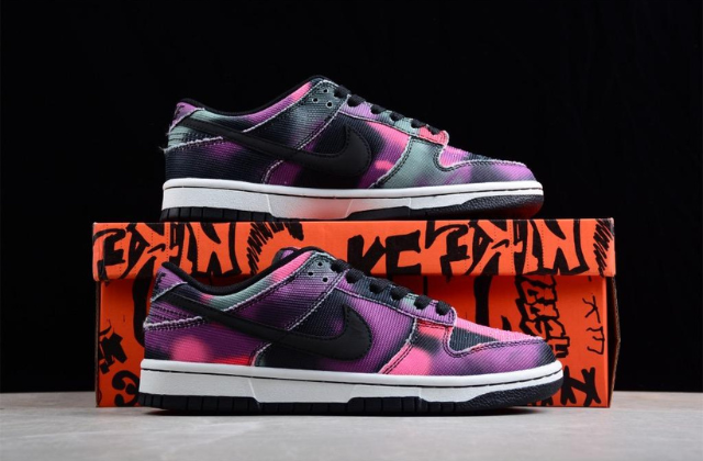 nike dunk low graffiti pink